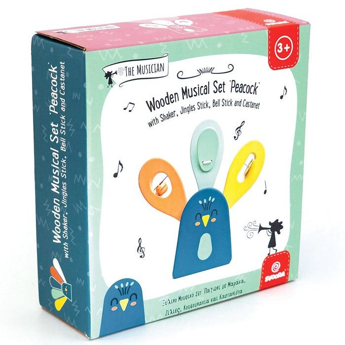 SV14054-WOODEN-MUSICAL-SET-‘PEACOCK-WITH-MARACA-JINGLES-STICK-BELL-STICK-AND-CASTANET-9