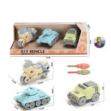 מארז DIY רכבים להרכבה - טנק ג'יפ ואופנוע