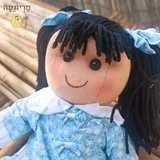 בובת בד - אנושקה שיער שחור
