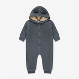 אוברול סריג עם קפוצ'ון ופרווה - ורוד