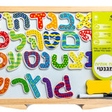 לוח מגנטי דו צדדי עם אותיות בעברית