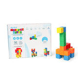 משחק קוביות מגנטיות גדולות - 50 חלקים