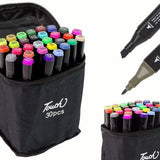 30 טושים מרקרים דו צדדיים