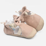 נעלי טרום הליכה וצעד ראשון - סנדלים פודרה עם פפיון