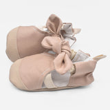 נעלי טרום הליכה וצעד ראשון - סנדלים פודרה עם פפיון