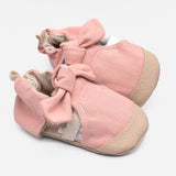 נעלי טרום הליכה וצעד ראשון - סנדלים ורוד עם פפיון