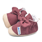 נעלי טרום הליכה וצעד ראשון - מגפון בורדו עם פפיון