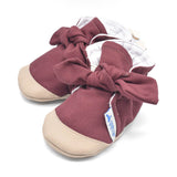 נעלי טרום הליכה וצעד ראשון - מגפון בורדו עם פפיון