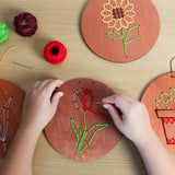 ריקמה על עץ - צמחים