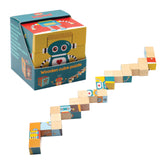 פאזל עץ - נחש קוביית רובוטים