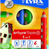 6 עפרונות גרוב עבים צבעוניים - LYRA