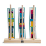 משחק מונטסורי - השחלת חרוזים מעץ מיון צורות וצבעים